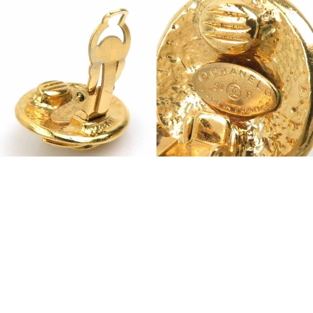 CHANEL Authentic Gold Logo Earrings - Picture 5 of 5